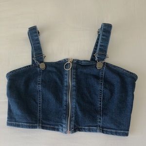 Denim cropped tank